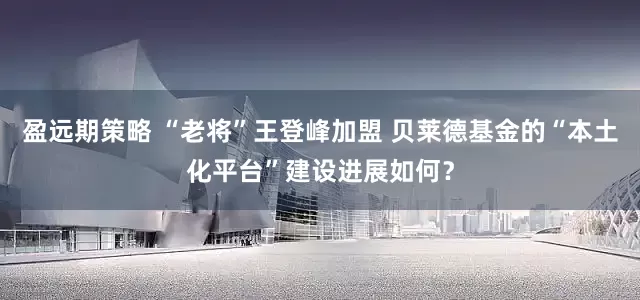 盈远期策略 “老将”王登峰加盟 贝莱德基金的“本土化平台”建设进展如何？